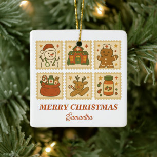 Christmas Nurse Collage   Vakantieherinnering Keramisch Ornament