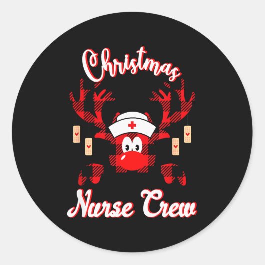 Christmas Nurse Crew - A Reindeer Nurse Buffalo Pl Ronde Sticker (Voorkant)