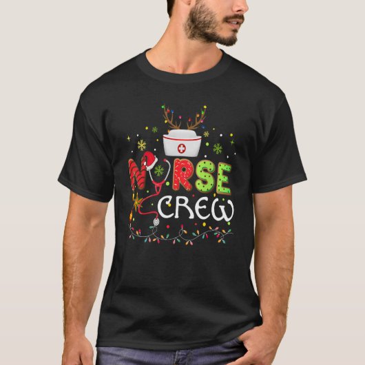 Christmas Nurse Crew   Reindeer Nursing Xmas Party T-shirt (Voorkant)