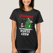 Christmas Nurse Crew with Santa and Reindeer T-shirt (Voorkant)