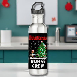 Christmas Nurse Crew with Santa and Reindeer Waterfles