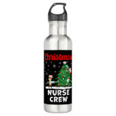 Christmas Nurse Crew with Santa and Reindeer Waterfles (Voorkant)
