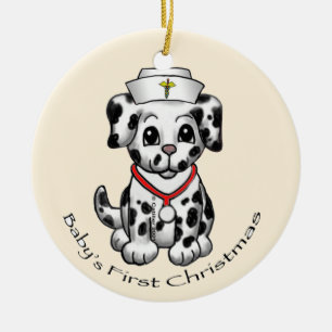 Christmas Nurse Dog aangepaste ornamenten