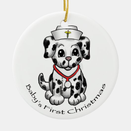 Christmas Nurse Dog aangepaste ornamenten (Voorkant)