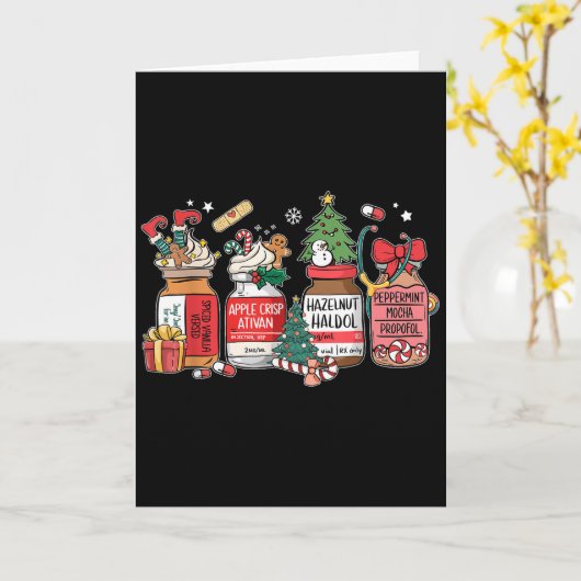 Christmas Nurse Funny Peppermint Mocha Profol Er E Kaart (Gele Bloem)