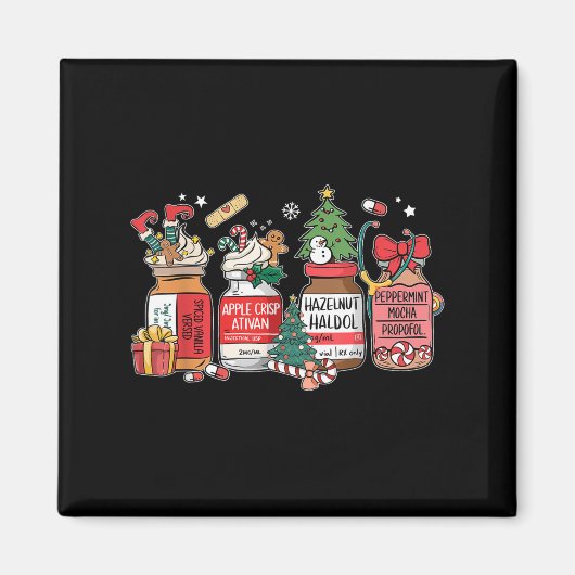 Christmas Nurse Funny Peppermint Mocha Profol Er E Magneet (Voorkant)