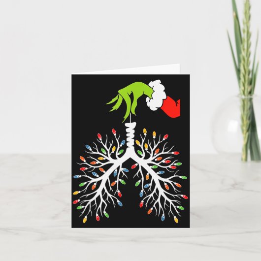 Christmas Nurse Lung Xmas Lights Funny Pulmonologi Kaart (Voorkant)