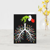 Christmas Nurse Lung Xmas Lights Funny Pulmonologi Kaart (Gele Bloem)