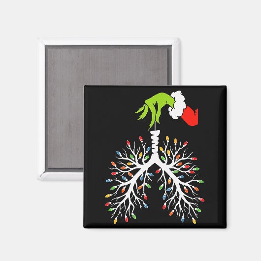 Christmas Nurse Lung Xmas Lights Funny Pulmonologi Magneet (Voorkant / Achterkant)