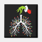 Christmas Nurse Lung Xmas Lights Funny Pulmonologi Magneet (Voorkant)