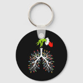 Christmas Nurse Lung Xmas Lights Funny Pulmonologi Sleutelhanger (Voorkant)