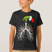 Christmas Nurse Lung Xmas Lights Funny Pulmonologi T-shirt (Voorkant)