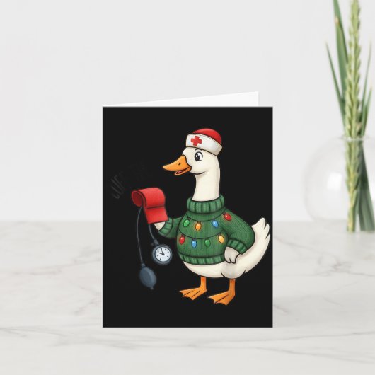 Christmas Nurse, Nurse Life, Cuff em Goose Christm Kaart (Voorkant)