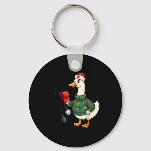Christmas Nurse, Nurse Life, Cuff em Goose Christm Sleutelhanger (Voorkant)