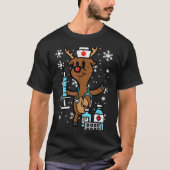 Christmas Nurse Reindeer Funny Xmas Nursing Scrub  T-shirt (Voorkant)