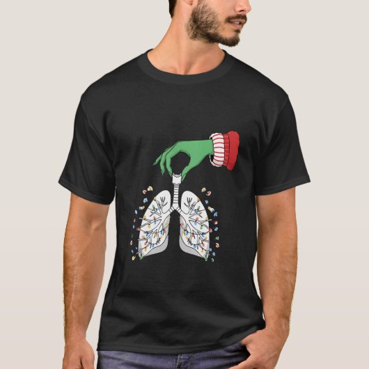 Christmas Nurse Respiratory Therapist Lung Tree  T-shirt (Voorkant)