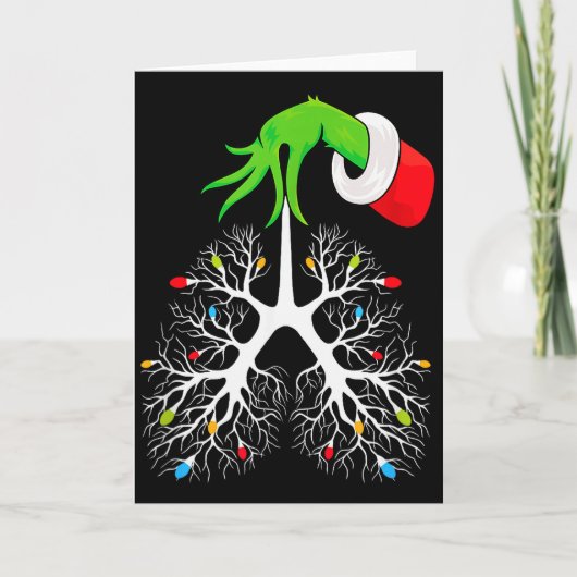 Christmas Nurse Resratory Therast Lung Lights Funn Kaart (Voorkant)