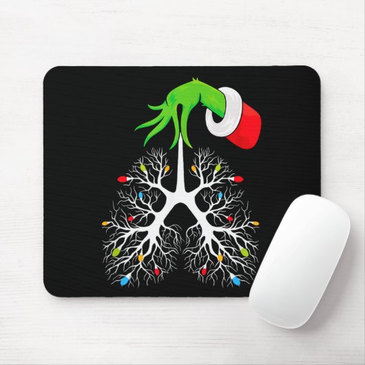 Christmas Nurse Resratory Therast Lung Lights Funn Muismat (Met muis)