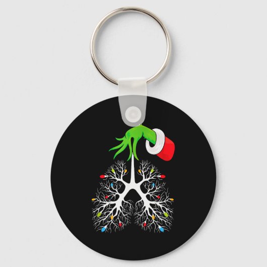 Christmas Nurse Resratory Therast Lung Lights Funn Sleutelhanger (Voorkant)