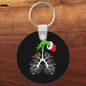 Christmas Nurse Resratory Therast Lung Lights Funn Sleutelhanger (Voorkant)