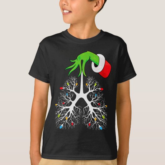 Christmas Nurse Resratory Therast Lung Lights Funn T-shirt (Voorkant)