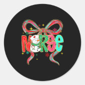 Christmas Nurse Snowman Xmas Pajamas Rn Icu Nicu E Ronde Sticker (Voorkant)