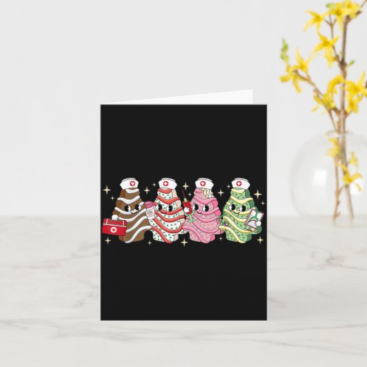 Christmas Nurse Tree Cake Emergency Christmas Rn E Kaart (Gele Bloem)