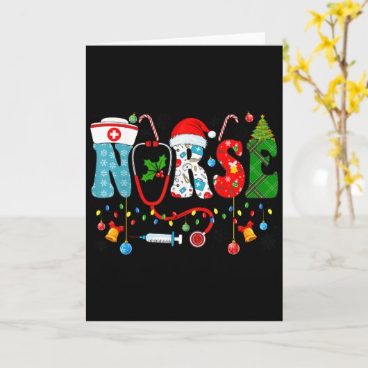 Christmas Nurse Xmas Rn Nursing Christmas Nurse Sa Kaart (Gele Bloem)