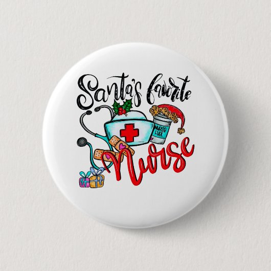 Christmas Nursing1 Ronde Button 5,7 Cm (Voorkant)