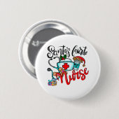 Christmas Nursing1 Ronde Button 5,7 Cm (Voorkant /achterkant)
