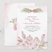 Christmas Nutcracker Ballet Pink watercolor baby s Kaart (Voorkant / Achterkant)