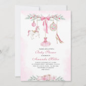 Christmas Nutcracker Ballet Pink watercolor baby s Kaart (Voorkant)