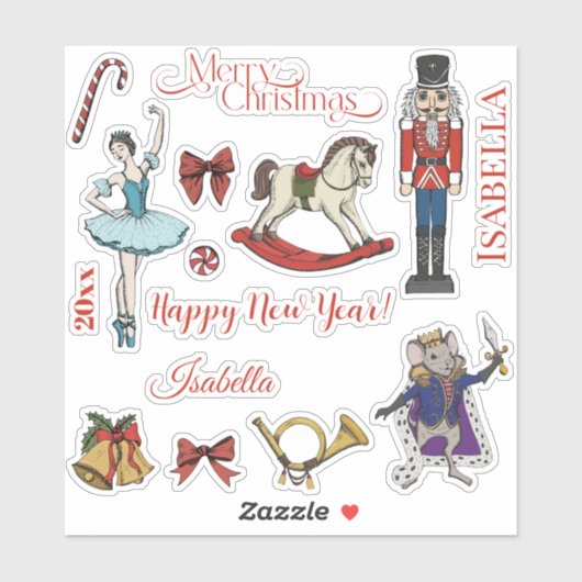 Christmas Nutcracker Ballet Sticker Sheet (Vel)