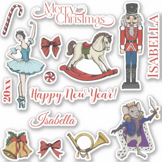 Christmas Nutcracker Ballet Sticker Sheet (Voorkant)