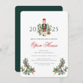 Christmas Nutcracker Berries Open House Holiday Kaart (Voorkant / Achterkant)