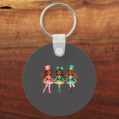 Christmas Nutcracker Black Girls Kids Festive Xmas Sleutelhanger (Voorkant)