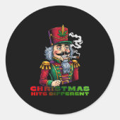 Christmas Nutcracker Christmas Hits Different  Ronde Sticker (Voorkant)