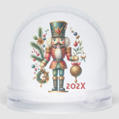Christmas Nutcracker Holiday Greenery Sneeuwbol (Achterkant)