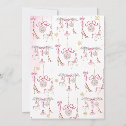 Christmas Nutcracker One DerLand pink ballet baby  Kaart (Achterkant)