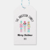 Christmas Nutcracker Pastel Personalized Name Cadeaulabel (Achterkant)