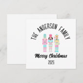 Christmas Nutcracker Pastel Personalized Name Feestdagenkaart (Voorkant / Achterkant)