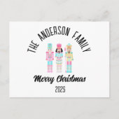 Christmas Nutcracker Pastel Personalized Name Feestdagenkaart (Voorkant)