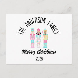 Christmas Nutcracker Pastel Personalized Name Feestdagenkaart