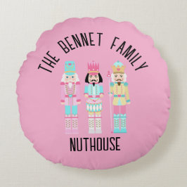 Christmas Nutcracker Pastel Personalized Name Rond Kussen