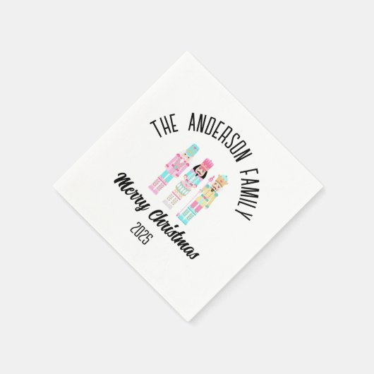 Christmas Nutcracker Pastel Personalized Name Servet (Hoek)