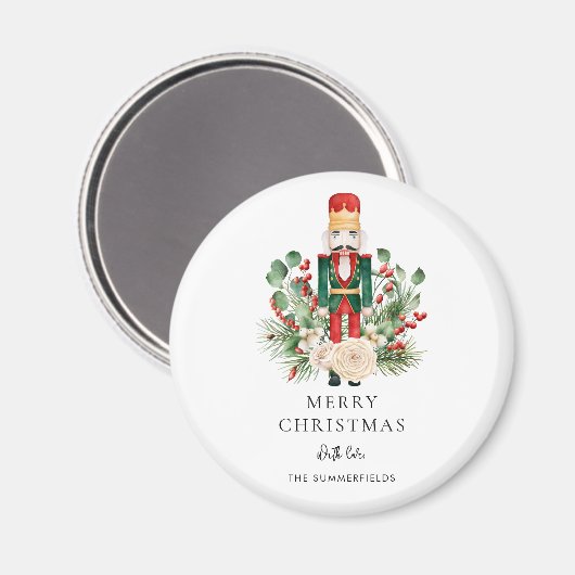 Christmas Nutcracker Script Greenery Holiday Magneet (Voorkant / Achterkant)