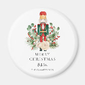 Christmas Nutcracker Script Greenery Holiday Magneet (Voorkant)