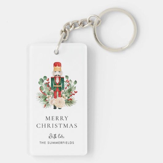 Christmas Nutcracker Script Greenery Holiday Sleutelhanger (achterkant)