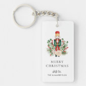 Christmas Nutcracker Script Greenery Holiday Sleutelhanger (Voorkant)