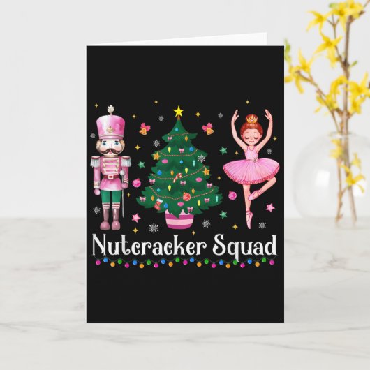Christmas Nutcracker Squad Ballet Dance Women Kids Kaart (Gele Bloem)